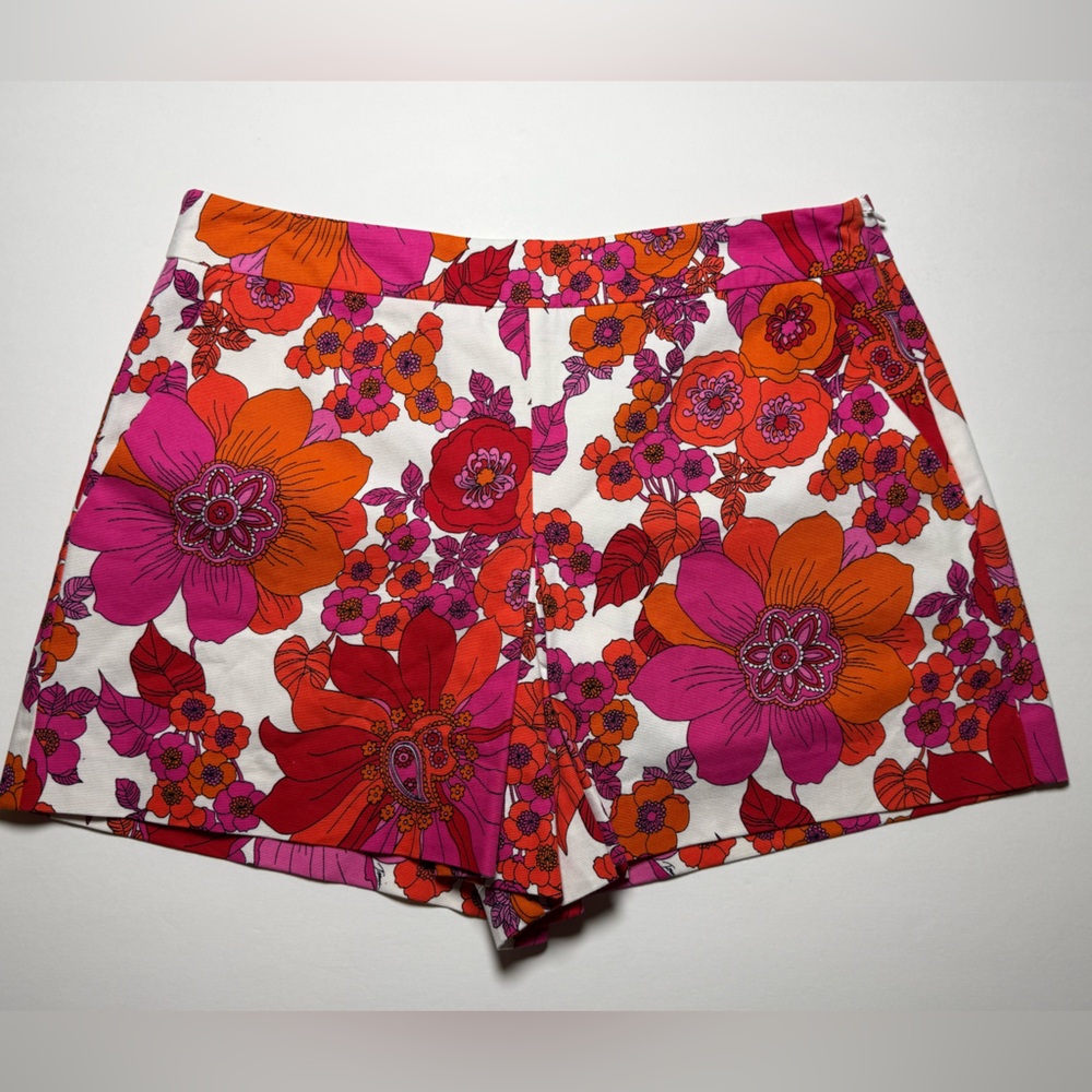 Trina Turk Pink Orange Floral Bermuda Shorts